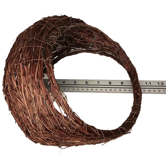 Woven Grapevine Twig Wall Basket Rustic Primitive Farmhouse Brown 10” X 10" - Picture 10 of 11